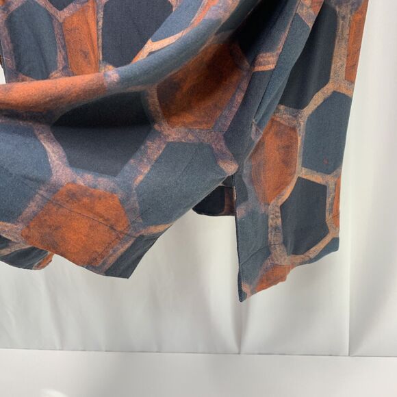 Soft Surroundings Tunic Medium Blouse Millefiori Blue Geometric Print Sequin Top - Picture 5 of 16